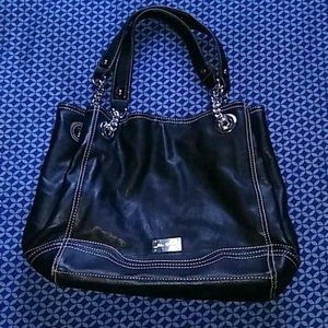 John Romaine Chain Leather Satchel